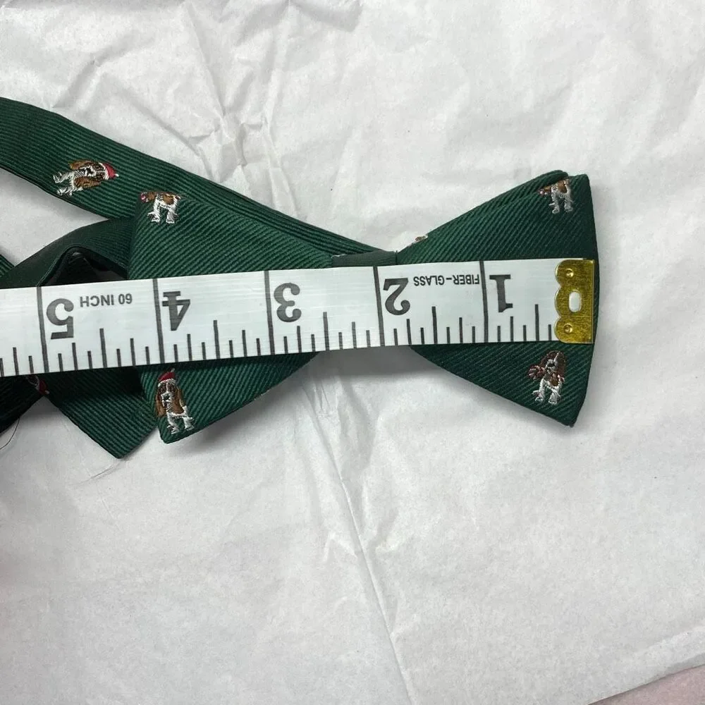 Tommy Hilfiger Bow Tie Holiday Christmas Dogs Basset Hound Green